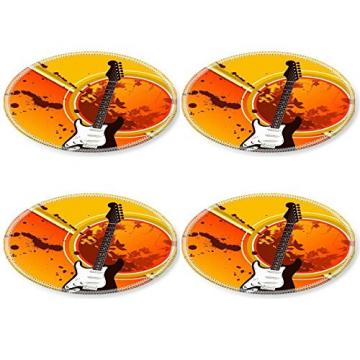 Liili Round Coasters A solid body electric guitar is centerpiece to this grunge music background Photo 4616914