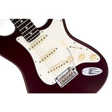 Fender American Standard Stratocaster Solid-Body Electric Guitar with Hard-Shell Case, Bourdeux Metallic