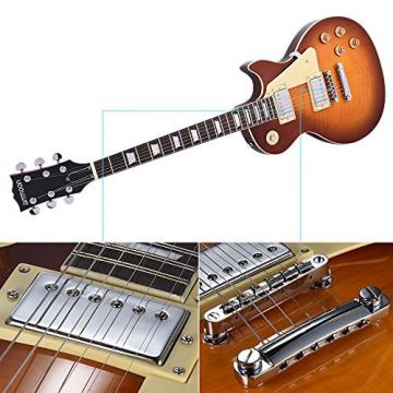 ammoon Electric Guitar 6 String Solid Wood Brims 23 Frets Basswood Body Dual-coil Pickup Tremolo &amp; Rhythm Control with Pickguard 6.35mm Cable