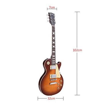 ammoon Electric Guitar 6 String Solid Wood Brims 23 Frets Basswood Body Dual-coil Pickup Tremolo &amp; Rhythm Control with Pickguard 6.35mm Cable