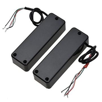 Kmise 4 String Electric Bass Guitar Pickups Humbucker Double Coil Bridge and Neck Set Black