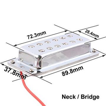 LYWS Mini Humbucker Double Coil Guitar Pickup Neck Bridge for LP Les Paul Guitar Chrome