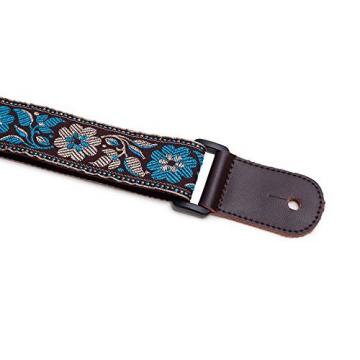 CLOUDMUSIC martin acoustic guitar strings Colorful martin acoustic guitar Hawaiian martin guitar accessories Style martin Cotton martin d45 Ukulele Strap Blue White Flower (Brown)