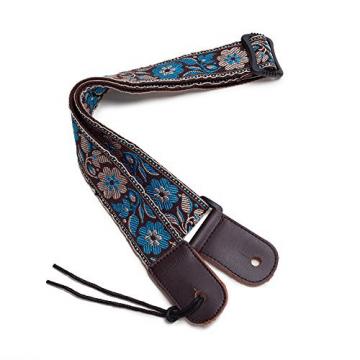 CLOUDMUSIC martin acoustic guitar strings Colorful martin acoustic guitar Hawaiian martin guitar accessories Style martin Cotton martin d45 Ukulele Strap Blue White Flower (Brown)