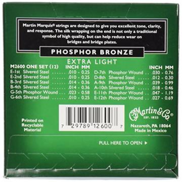 Martin martin acoustic guitars M2600 martin acoustic strings Marquis martin guitar strings Phosphor martin guitars Bronze martin guitars acoustic 12 String Acoustic Guitar Strings, Extra Light