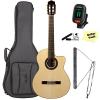 Cordoba GK Studio Negra [Gipsy Kings Signature Model] Acoustic Electric Nylon String Flamenco Guitar Bundle with Deluxe Gig Bag