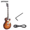 ammoon Electric Guitar 6 String Solid Wood Brims 23 Frets Basswood Body Dual-coil Pickup Tremolo &amp; Rhythm Control with Pickguard 6.35mm Cable