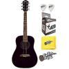 Oscar Schmidt OG1BLH - Black Left Handed 3/4 Size Acoustic Guitar w/Effin Tuner + More