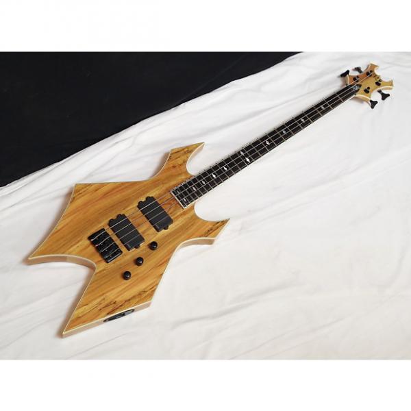 Custom BC RICH Paolo SIGNATURE Neck-Thru Warlock 4-string BASS guitar Spalted Maple NEW #1 image