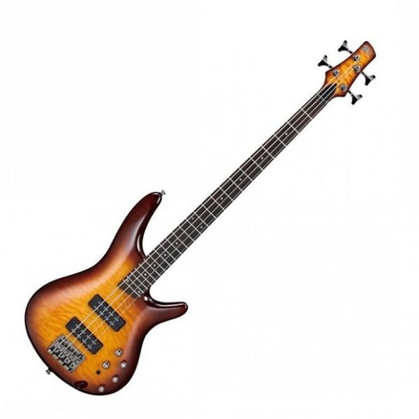 Custom Ibanez SR400E-QM Soundgear Quilted Maple 4-String Electric Bass - Brown Burst #1 image