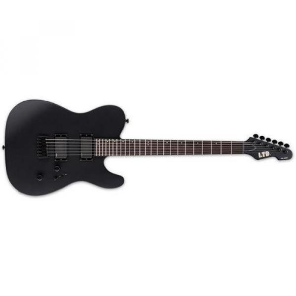 ESP LTE401BLKS Solid-Body Electric Guitar, Black Satin #1 image