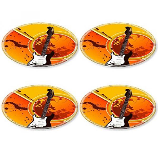 Liili Round Coasters A solid body electric guitar is centerpiece to this grunge music background Photo 4616914 #2 image