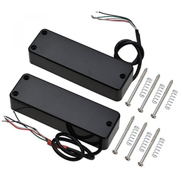 Kmise 4 String Electric Bass Guitar Pickups Humbucker Double Coil Bridge and Neck Set Black #1 image