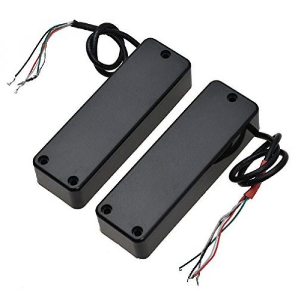 Kmise 4 String Electric Bass Guitar Pickups Humbucker Double Coil Bridge and Neck Set Black #3 image