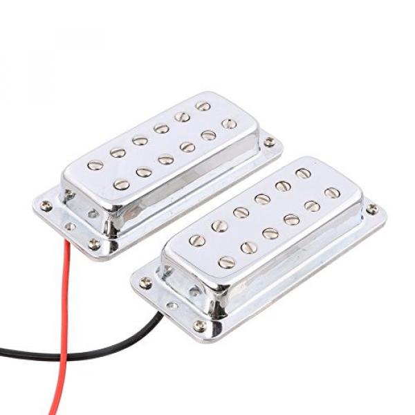 LYWS Mini Humbucker Double Coil Guitar Pickup Neck Bridge for LP Les Paul Guitar Chrome #3 image