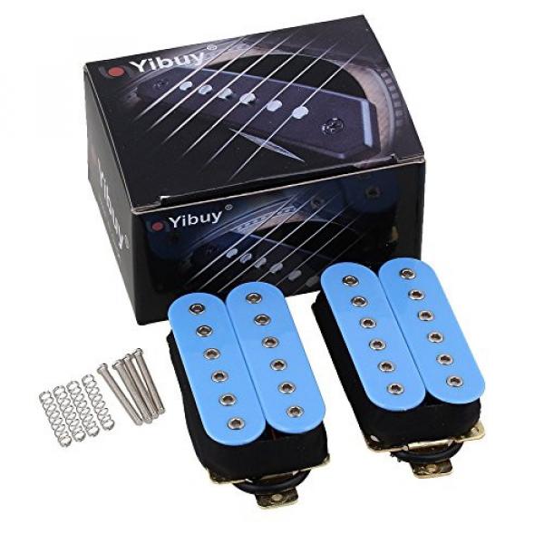 Yibuy Light Blue Color HBBC-BL-XBN 4P Double Coil Humbucker Pickup Neck and Bridge for Electric Guitar #1 image