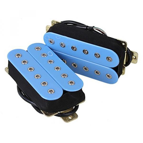 Yibuy Light Blue Color HBBC-BL-XBN 4P Double Coil Humbucker Pickup Neck and Bridge for Electric Guitar #3 image