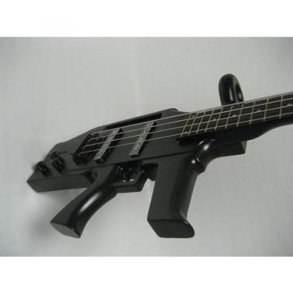 Ktone 4 String Bass Electric Guitar, Machine Gun Shape, Ak-47, Black, Gig Bag #3 image