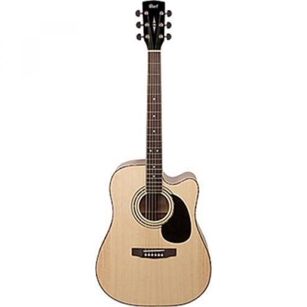 Cort AD880CENAT Standard Dreadnought Acoustic-Electric Guitar Spruce Top, Single Cutaway, Natural #1 image