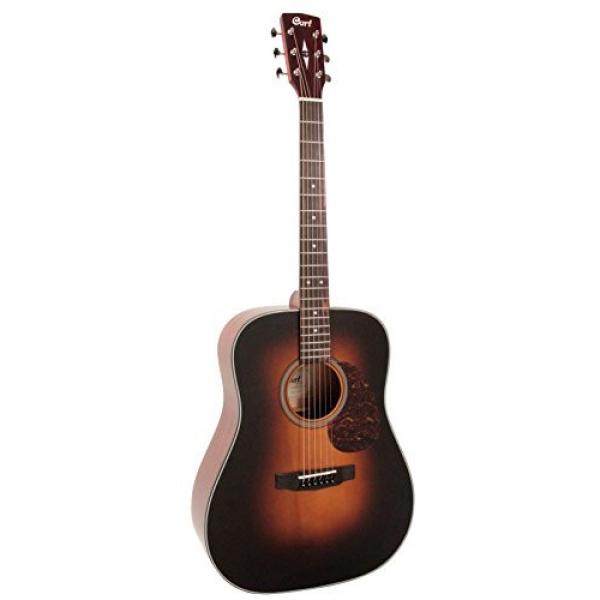 Cort EARTH300VSB Dreadnought Acoustic Guitar Solid Adirondack Spruce Top, Sunburst #1 image